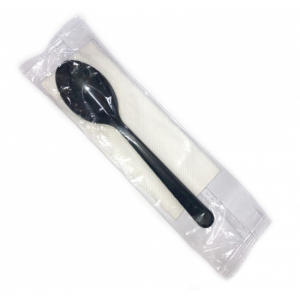 Набор столовых приборов столовая ложка 180 черн, салфетка 24х24