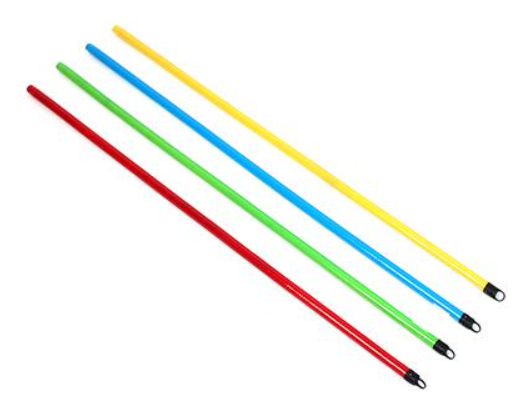 Черенок деревянный  120см в ПВХ пленке  евро резьба цв. в ассортименте