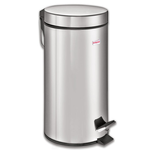 Ведро-контейнер для мусора (урна) с педалью ЛАЙМА "Classic", 30 л, зеркальное, нержавеющая сталь