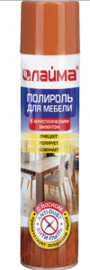 Полироль для мебели ЛАЙМА "Антипыль" с воском и антистатиком, 300 мл, аэрозоль