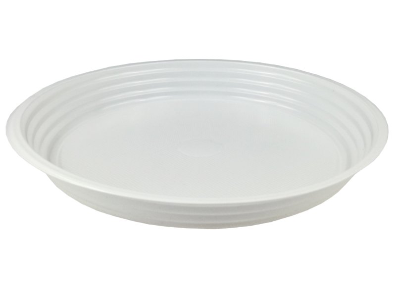 Тарелка одноразовая белая д210 100штук/упак