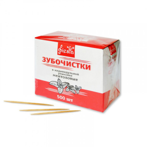 Зубочистки деревянные в инд.упак с ментолом 1/500шт