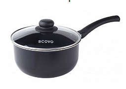 Ковш антипригарный литой 2,0л 18см стеклянная крышка