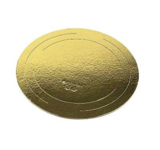 Подложка для торта усиленная D=220 круглая золото 100шт