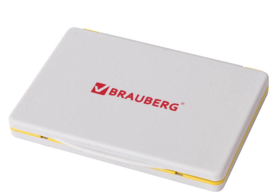 Штемпельная подушка BRAUBERG, 100х80 мм (рабочая поверхность 90х50 мм), неокрашенная