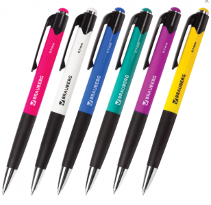 Ручка шариковая синяя автоматическая 0,5 мм BRAUBERG "Concept"