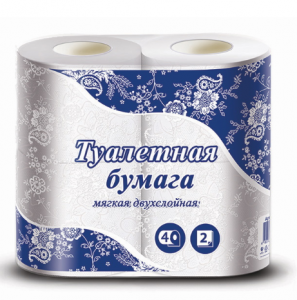 Бумага туалетная Виеро 4рулона 2слоя белая ТБ24NN
