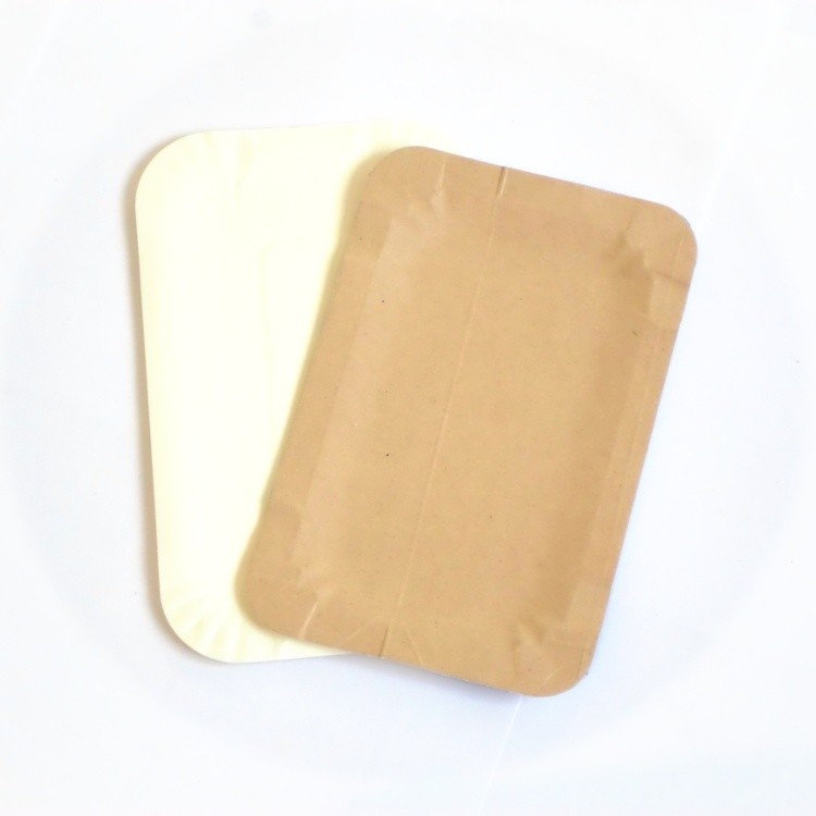 Тарелка бумажная прямоугольная 11*17 крафт