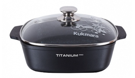 Кастрюля-жаровня литая 4л квадратная 26х26см стеклянная крышка