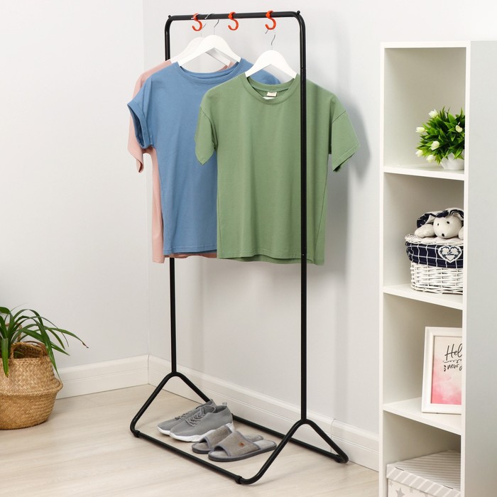 Стойка для одежды 82,5*42*150 см чёрная