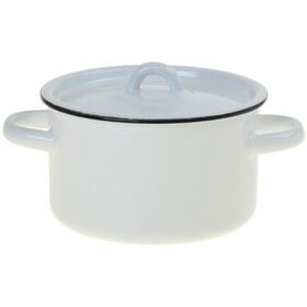 Кастрюля эмалированная 2,9л белая без рисунка