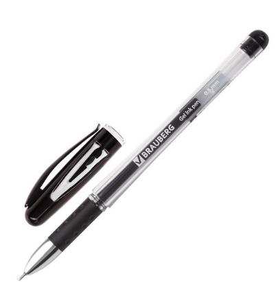 Ручка гелевая черная 0,35 мм BRAUBERG игольчатый узел