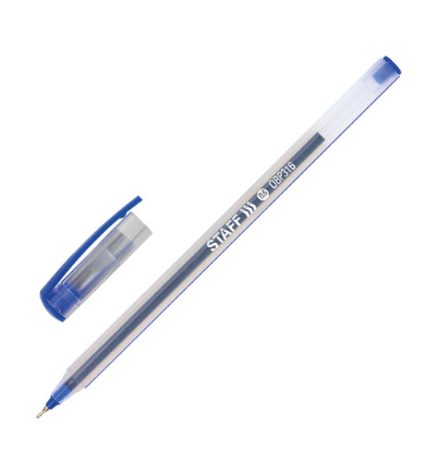 Ручка шариковая синяя масляная 0,3 мм STAFF