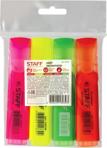 Текстовыделитель набор 4 цвета линия 1-5 мм