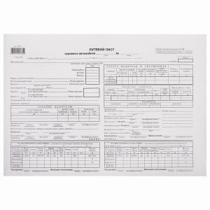 Бланк Путевой лист грузового автомобиля с талоном А4 198х275 мм
