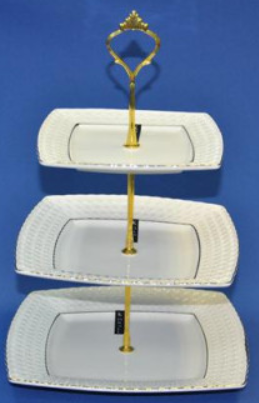 Ваза 3-х ярусная 16.5см/20см/25.4см Снежная королева квадр