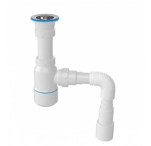 Сифон НОВА 1 1/2х40 нерж.чашка с гофротрубой 40/50