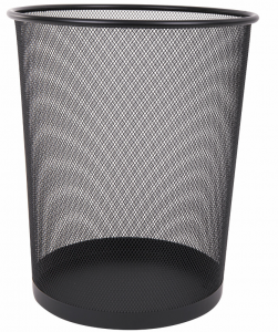 Корзина для бумаг 20л БОЛЬШАЯ  металлическая черная BRAUBERG "Germanium"