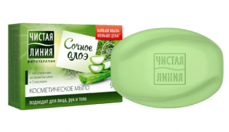 Мыло туалетное 90гр Чистая Линия Алоэ 1/48шт