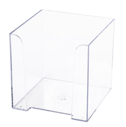 Подставка для бумажного блока  пластиковая, 90х90х90 мм, прозрачная