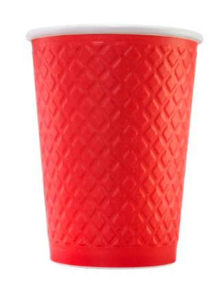 Стакан бумажный двухслойный с конгревом красный 300мл d90 1/25/500