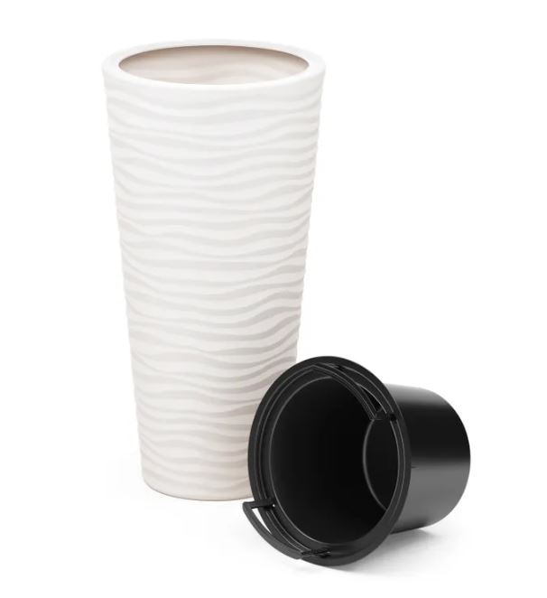 Кашпо напольное для цветов пластиковое со вставкой 5л-25л