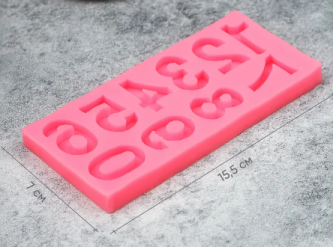 Силиконовый молд Цифры для полимерной глины 15,5х7х1,3 см