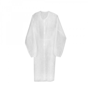 Халат одноразовый из нетканного материала на кнопках белый