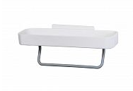 Полка для ванной с полотенцедержателем пластик  28 см белая