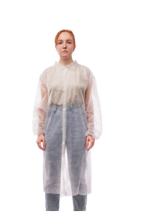 Халат одноразовый из нетканного материала на липучке