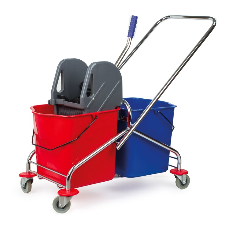 Тележка уборочная BRABIX 2 съемных ведра 25 л механический отжим металлический каркас