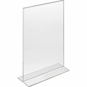 Подставка настольная для рекламных материалов ВЕРТИКАЛЬНАЯ (210х297 мм), А4, двусторонняя,