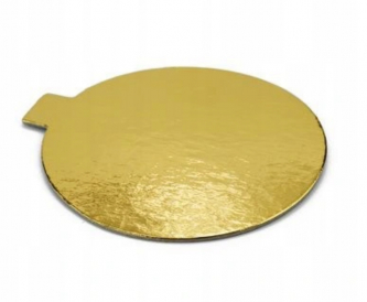 Подложка для торта D-90 круглая с ручкой золото 100шт