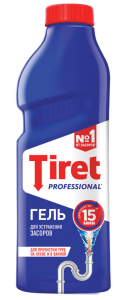 Средство для прочистки канализационных труб 1л Тирет Антизасор