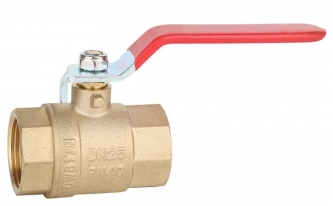 Кран шаровой Victoria 1/2 г/г р-ка латунный красная ручка