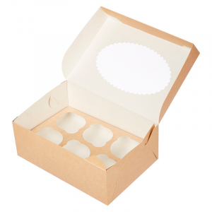 Коробка для 6-х капкейков 250*160*100 с окном 1/500