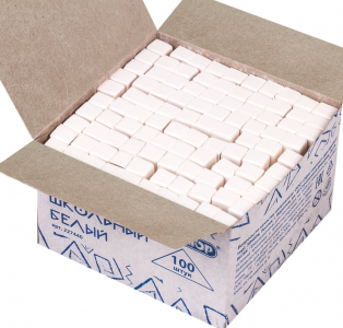 Мел белый ПИФАГОР набор 100 шт. квадратный