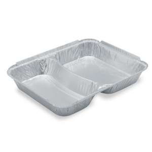 Форма алюминиевая прямоугольная 2 секции 227*177*30мм 840мл 1/600