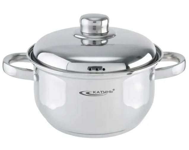 Кастрюля нержавеющая сталь 4,5л [ГРЕТТА-МК]  металл.кр. индукц. дно