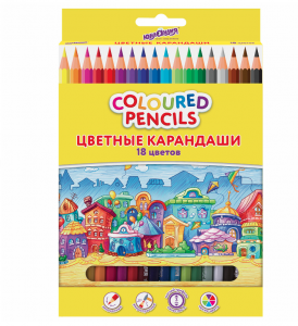 Карандаши цветные набор 18 шт Юнландия