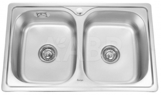 Мойка полиров. врезная 780х480 (0,8мм/г180мм) Двойная, сифон