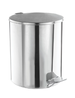 Ведро-контейнер для мусора 15л с педалью ТИТАН хром