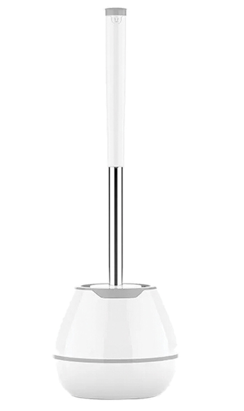 Ершик для унитаза силиконовый напольный с пинцетом