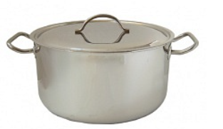 Кастрюля нержавеющая сталь 50л цельнотянутая металлическая крышка ТМ АМЕТ