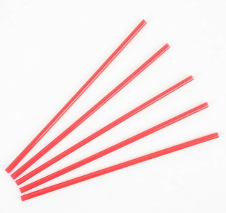 Трубочки для коктейля 8*240мм прямые красная в инд упак 1/250