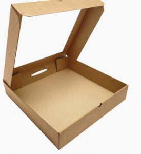 Коробка картонная под пирога 250х250х65мм с окном