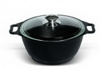 Кастрюля литая 4л стеклянная крышка ТМ KUKMARA