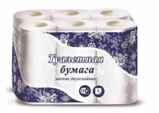 Бумага туалетная Виеро  NOName 12 рулонов 2слоя белая 1/9