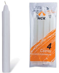 Свечи хозяйственные, комплект 4 шт., диаметр 18 мм, высота 170 мм