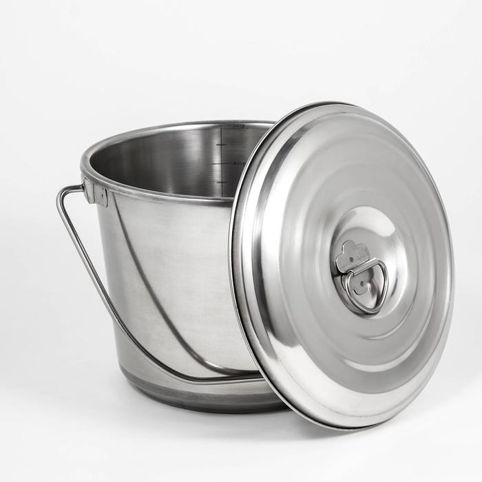 Ведро нержавеющая сталь 5л с крышкой мерная шкала